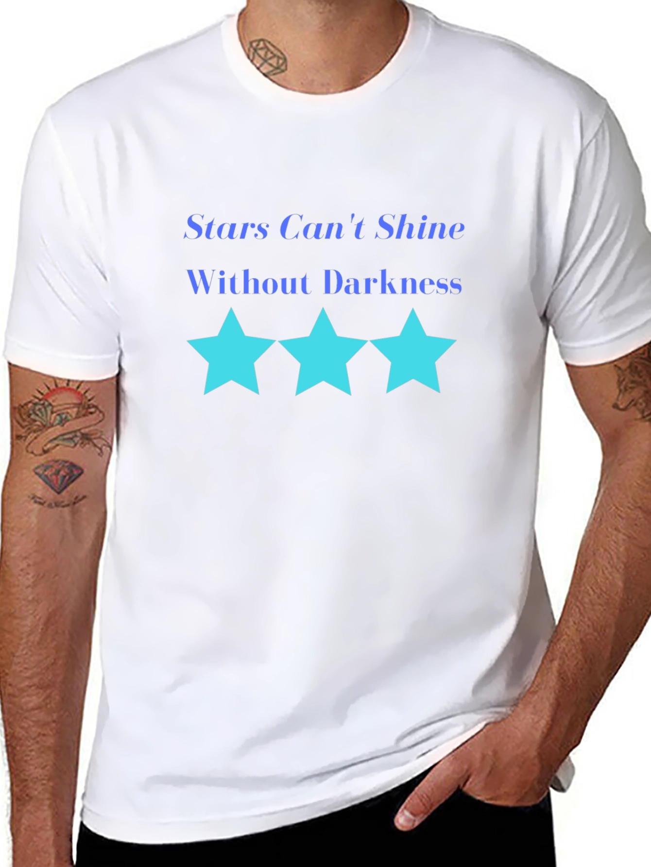Inspirational Stars Graphic Black T-Shirt