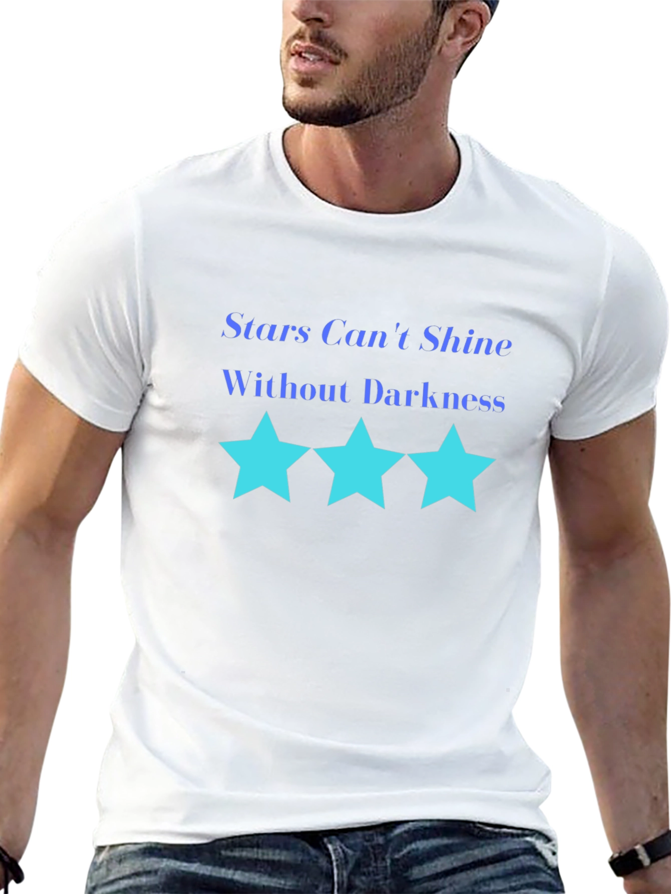 Inspirational Stars Graphic Black T-Shirt