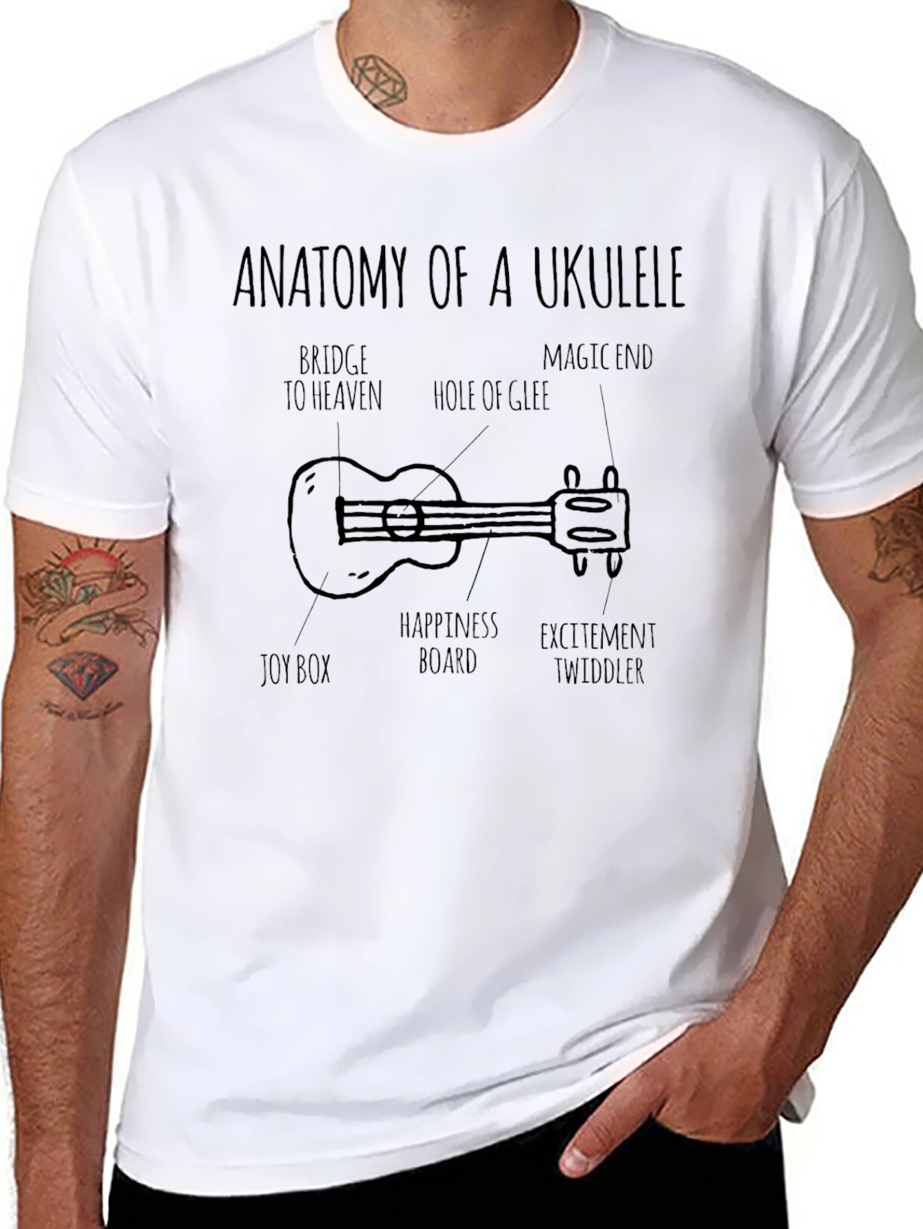Anatomy of a Ukulele Graphic T-Shirt