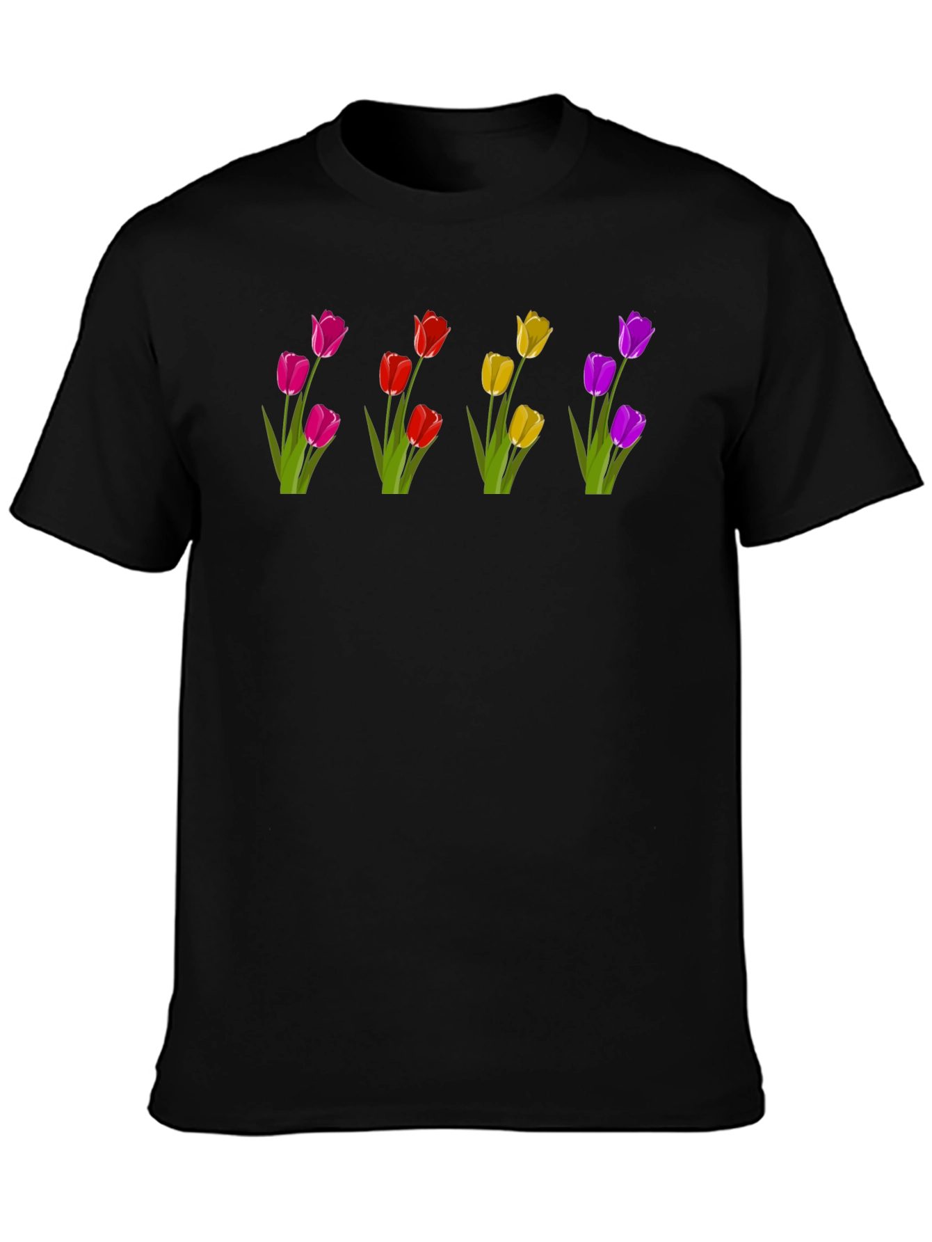 Floral Print T-Shirt - Unique Tulip Design