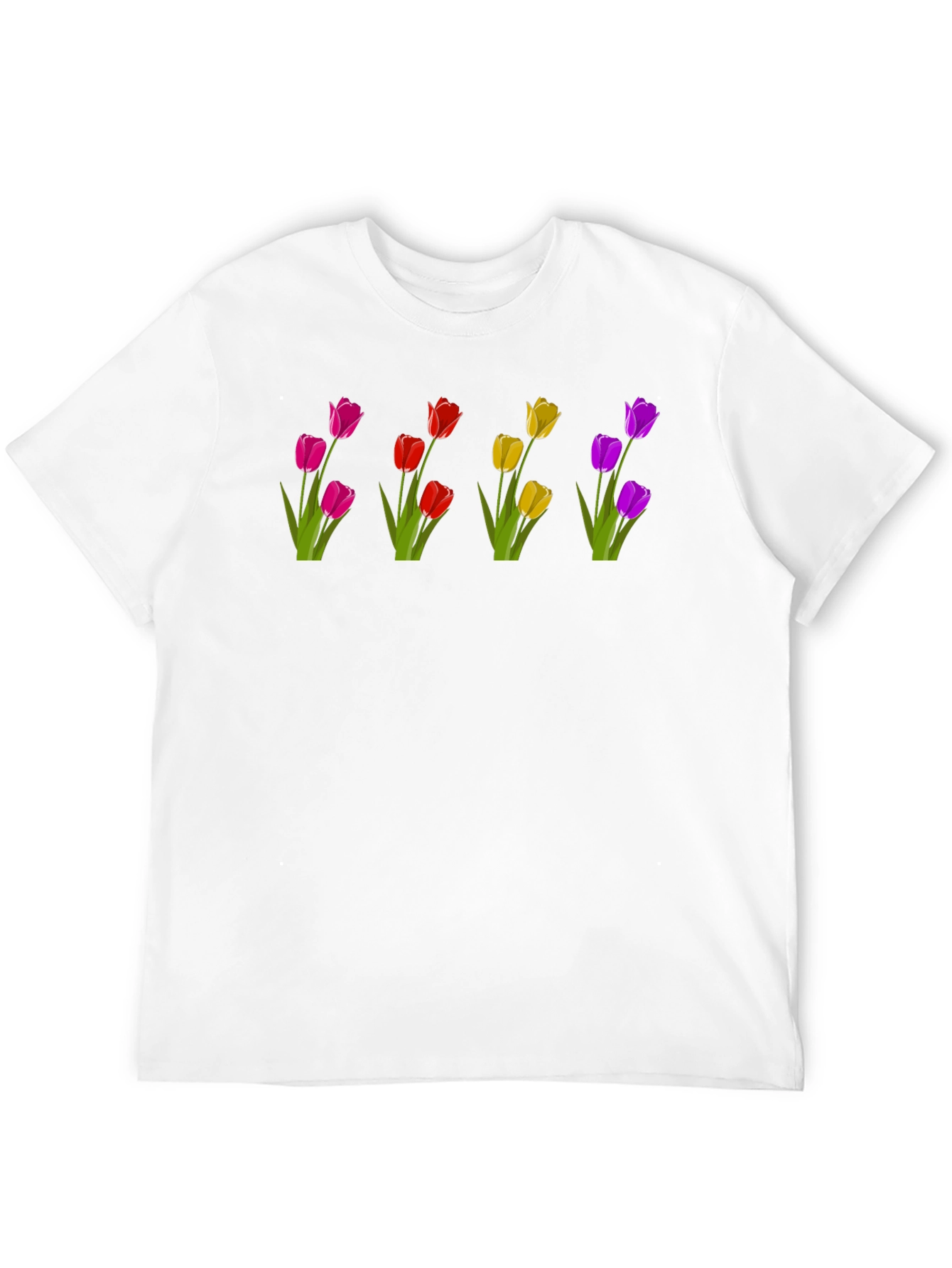 Floral Print T-Shirt - Unique Tulip Design