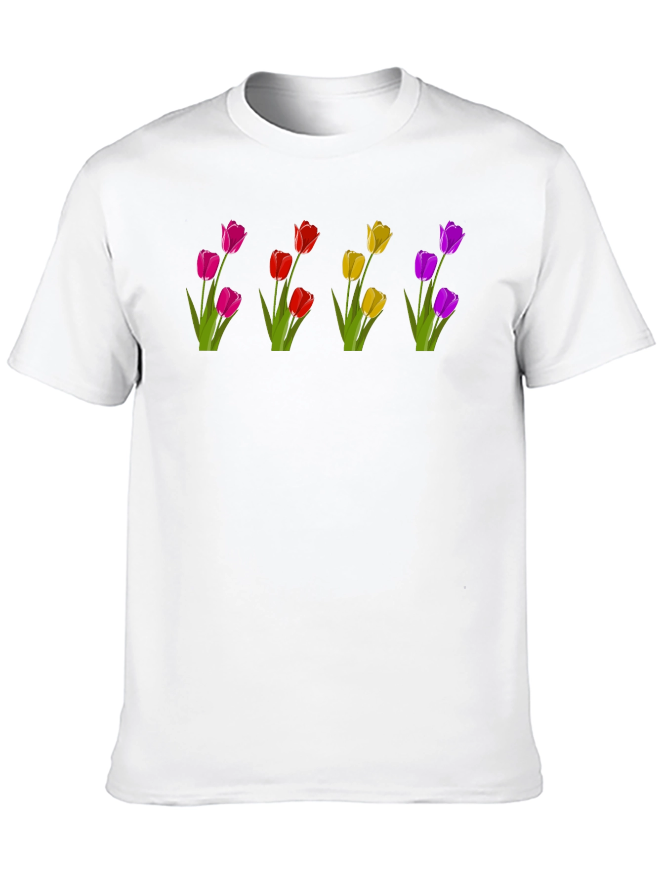 Floral Print T-Shirt - Unique Tulip Design