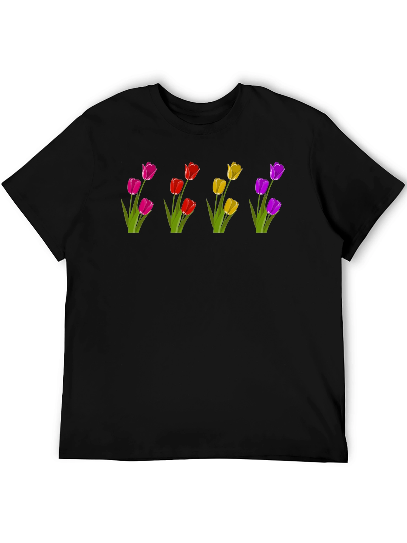Floral Print T-Shirt - Unique Tulip Design