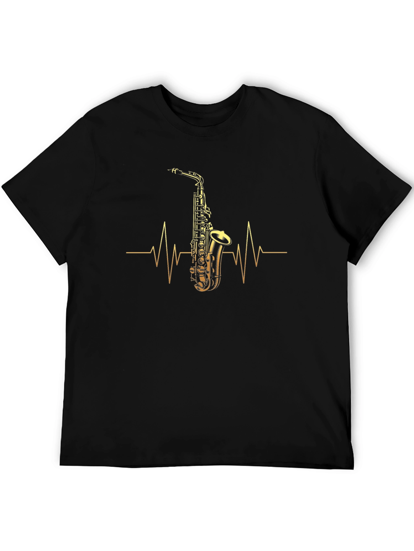Saxophone Heartbeat Graphic Tee - Musicians Gift