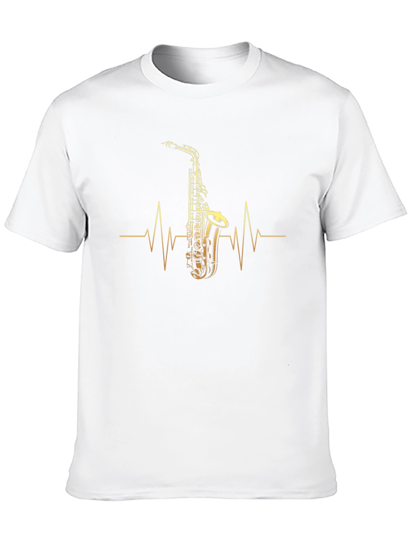 Saxophone Heartbeat Graphic Tee - Musicians Gift