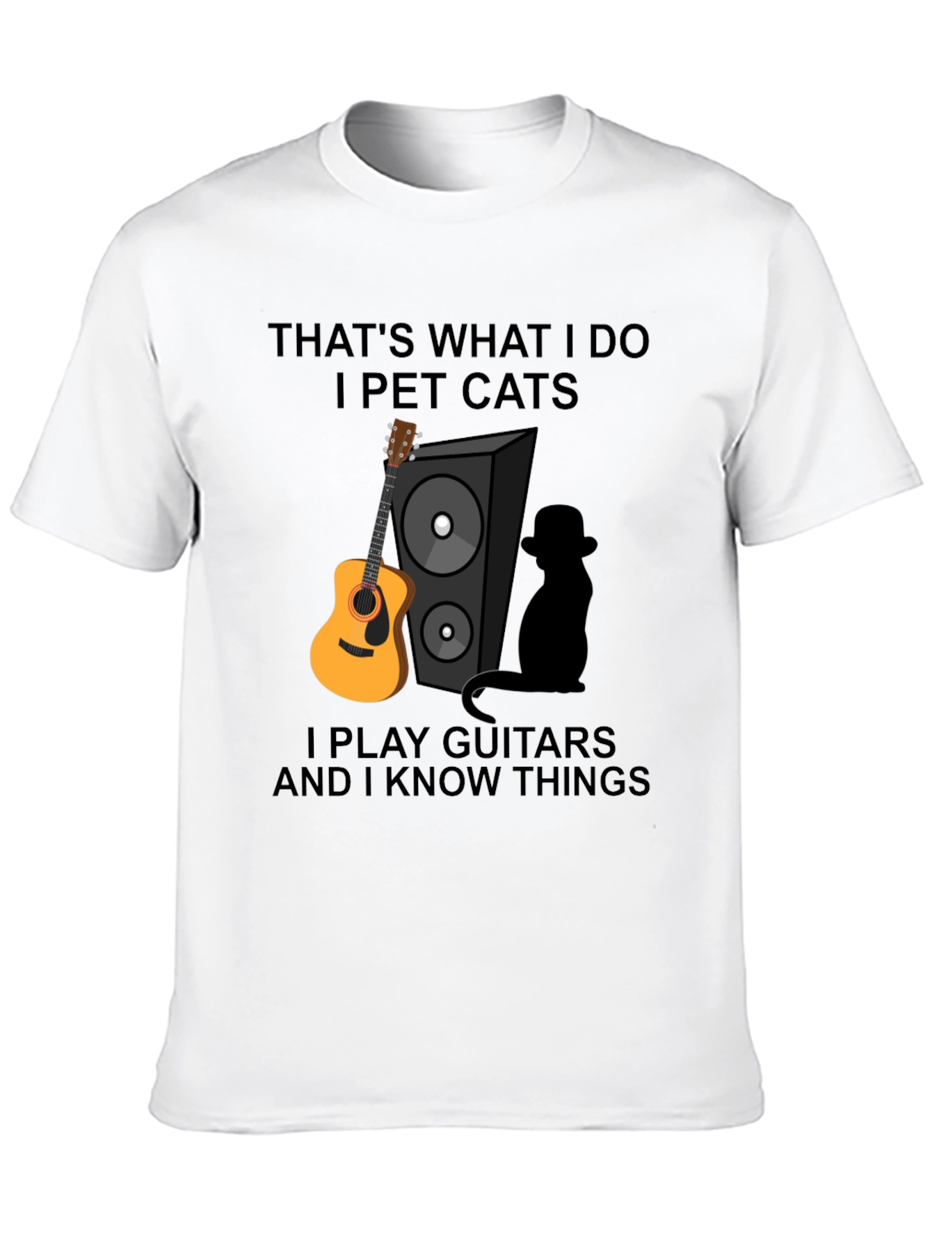 Thats What I Do Funny Cat & Guitar T-Shirt