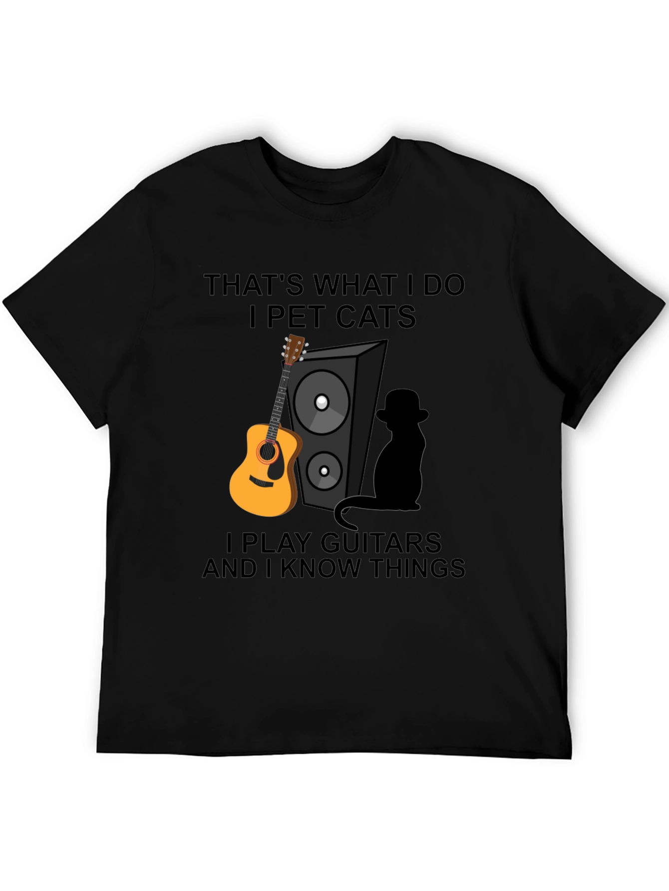 Thats What I Do Funny Cat & Guitar T-Shirt