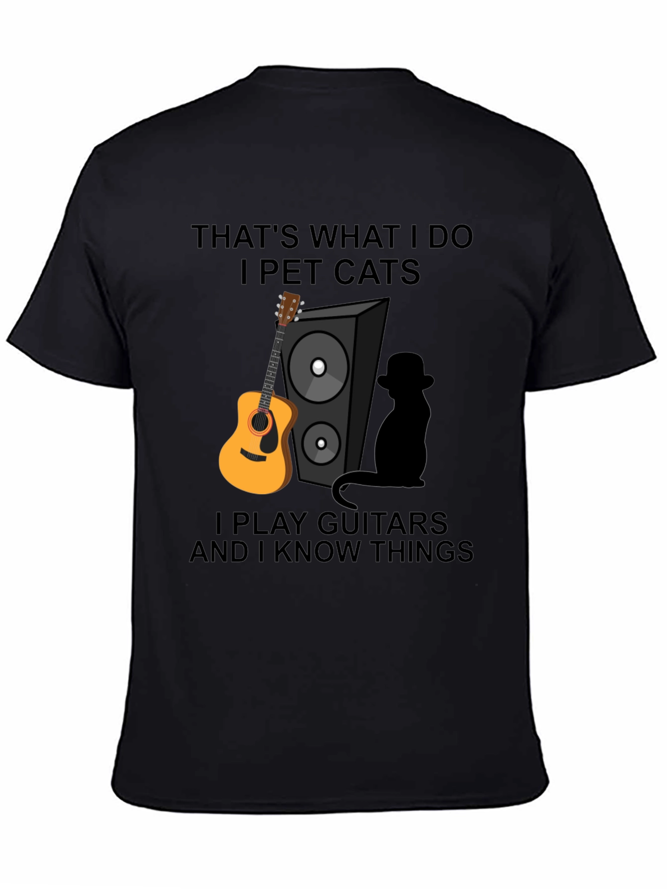 Thats What I Do Funny Cat & Guitar T-Shirt