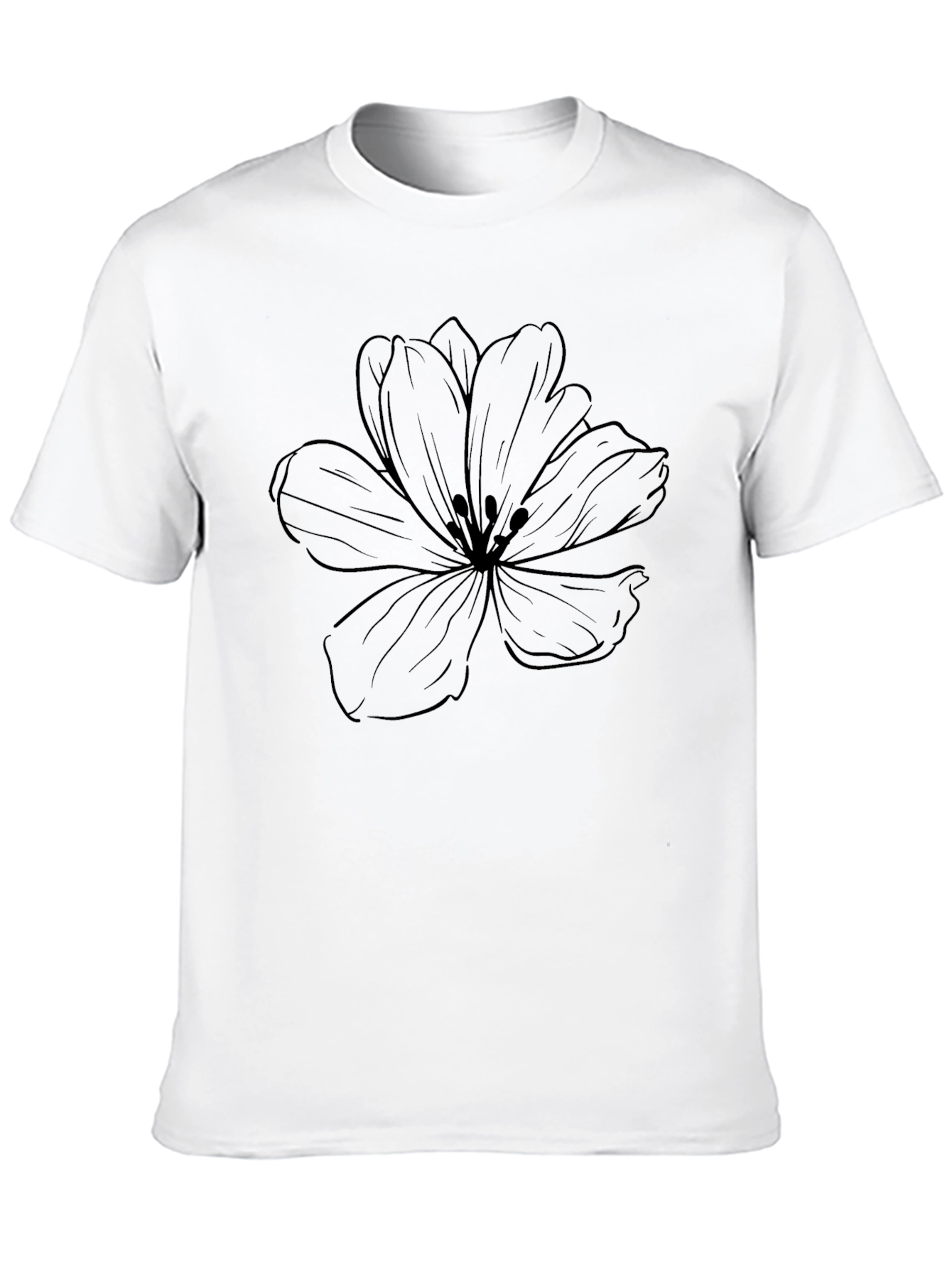 Black Floral Graphic Tee - Casual Comfort