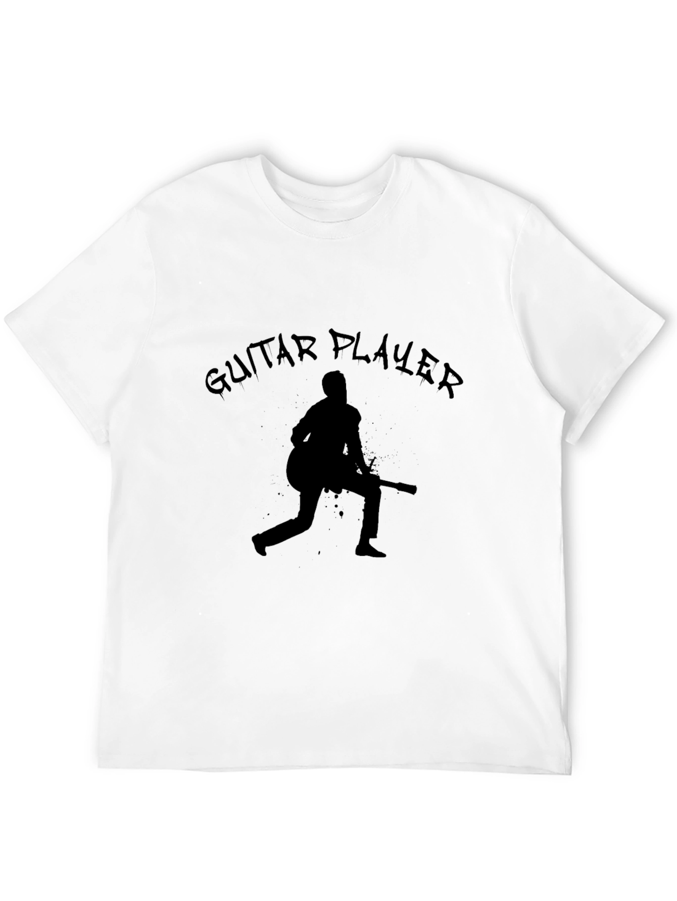 Guitar Player Graphic Tee - Black Cotton T-Shirt