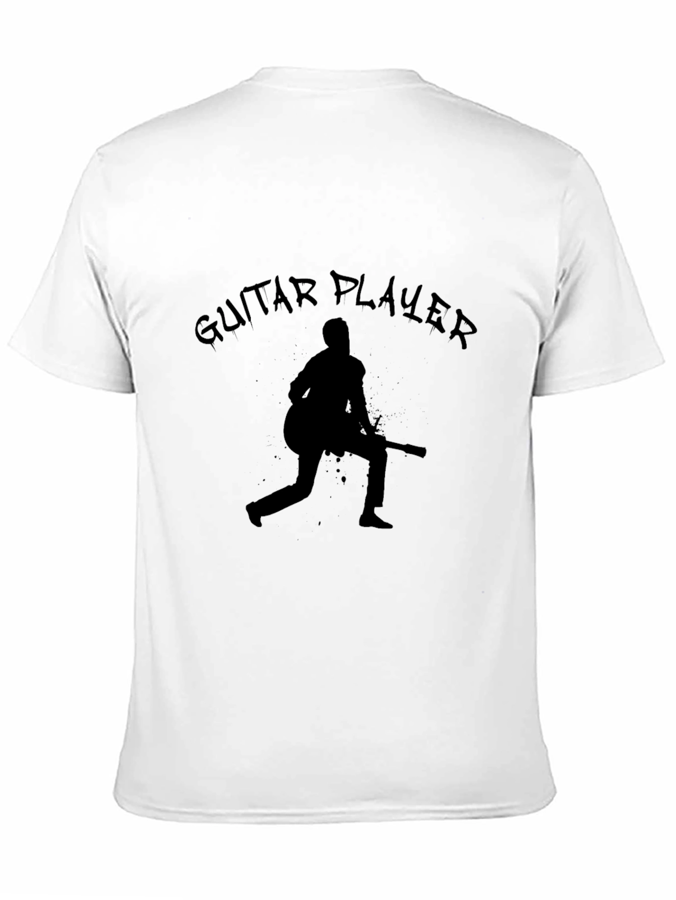 Guitar Player Graphic Tee - Black Cotton T-Shirt