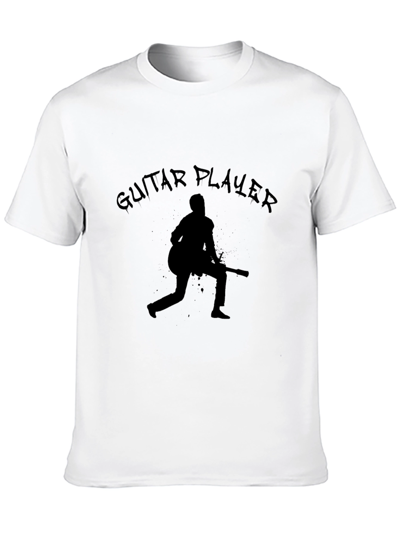 Guitar Player Graphic Tee - Black Cotton T-Shirt