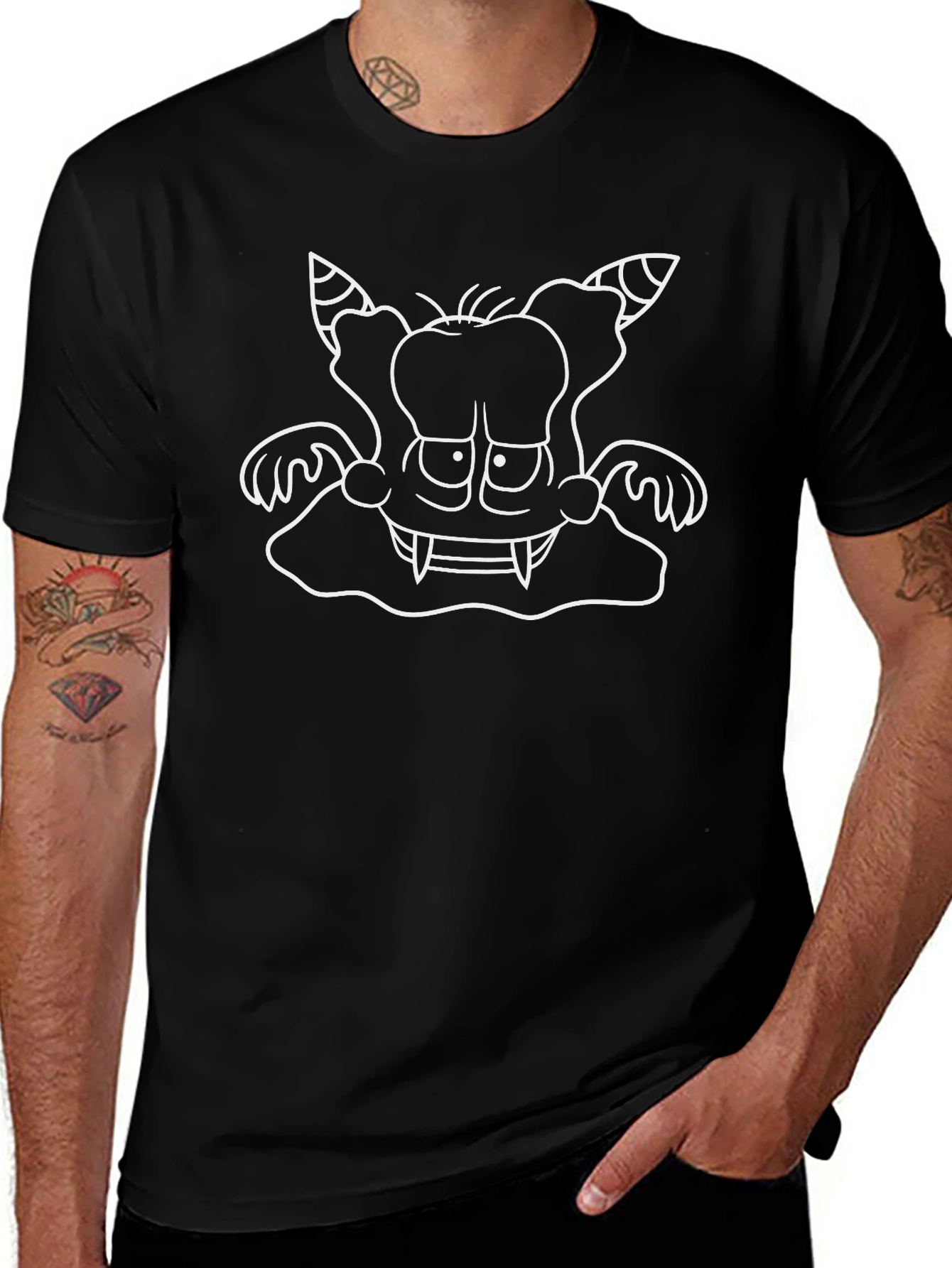 Monster Graphic T-Shirt - Black
