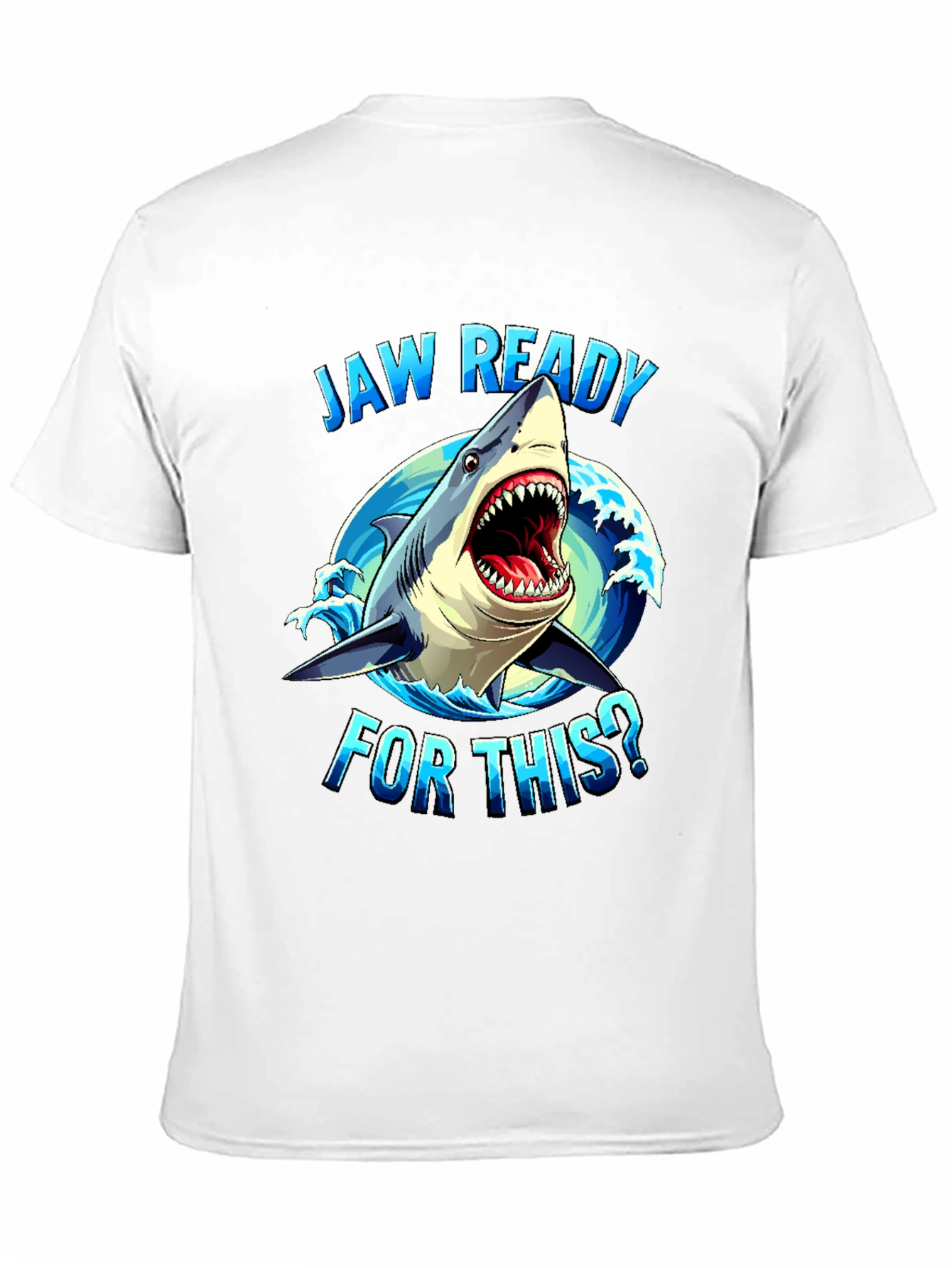 Jaw Ready Shark Graphic Tee - Black Cotton T-Shirt