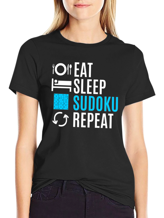 Eat Sleep Sudoku Repeat Graphic T-Shirt
