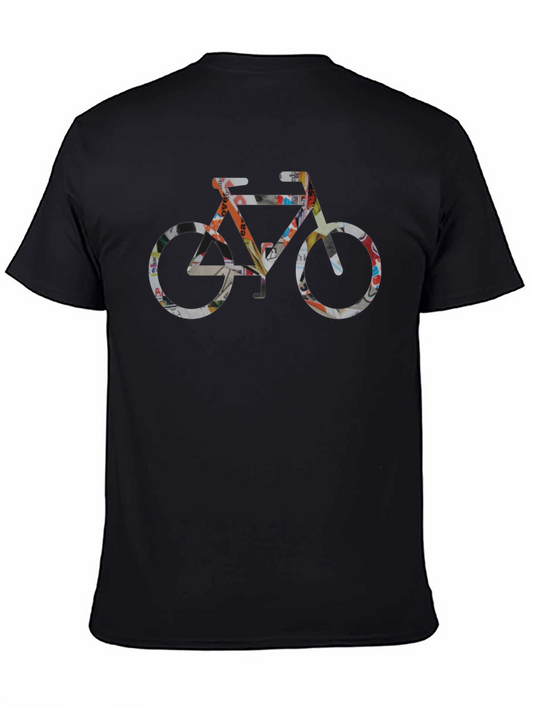 Abstract Bike Graphic Mens Black T-Shirt