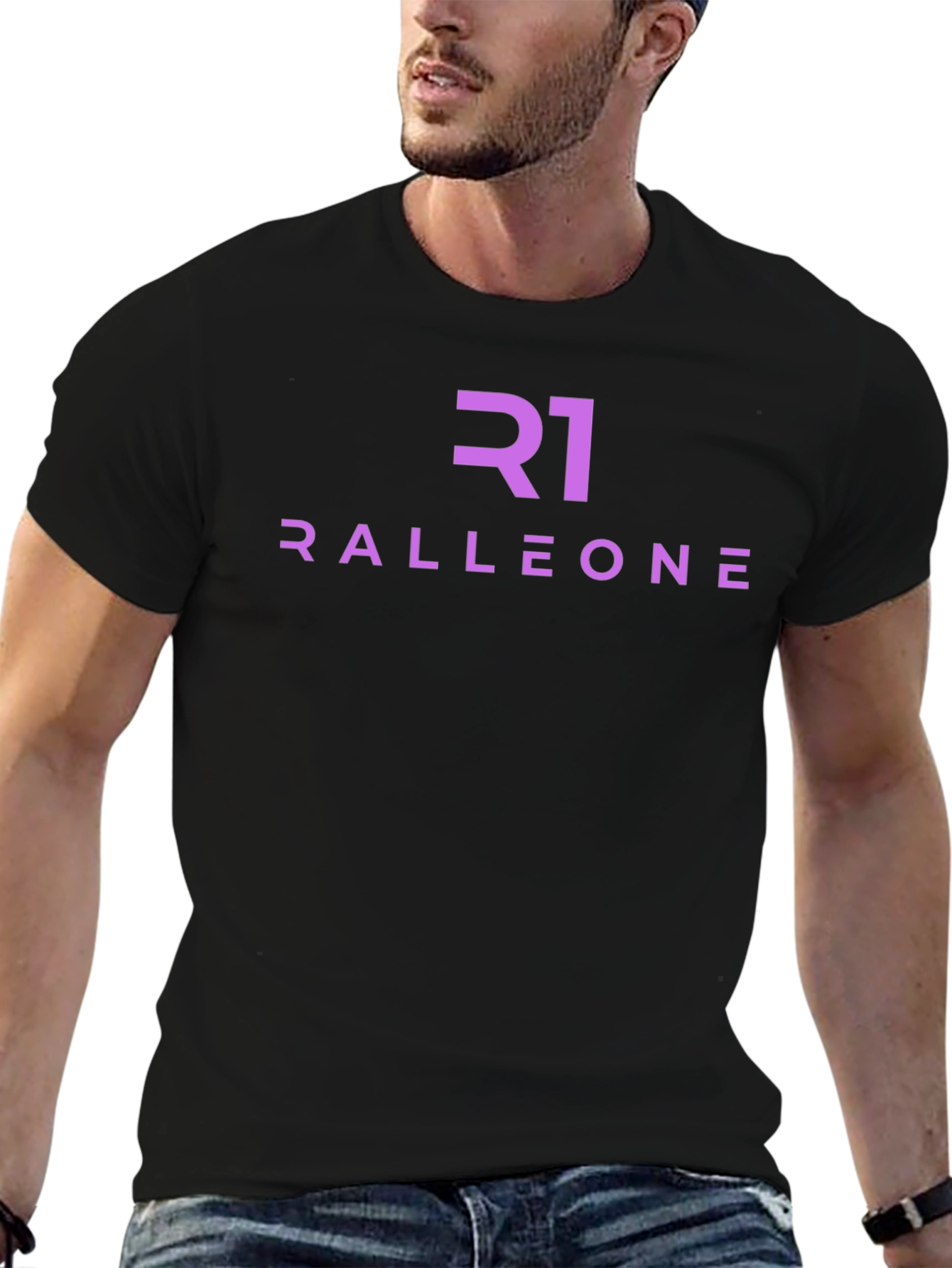 Ralleone Black Graphic T-Shirt - Modern Casual Wear