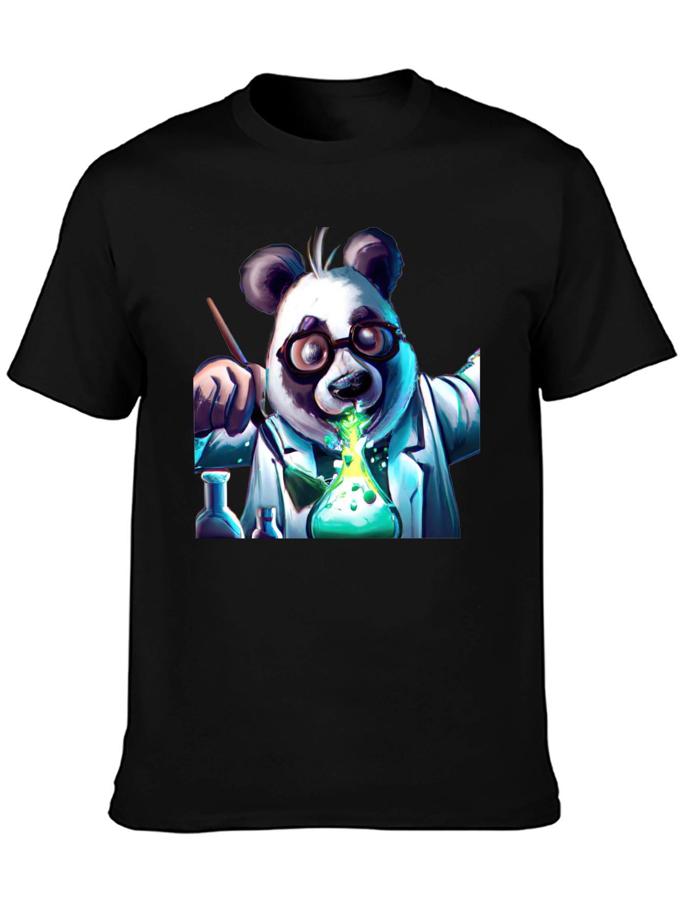 Panda Scientist Graphic T-Shirt - Cool Experiment Design
