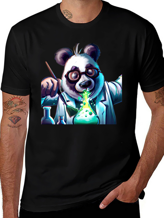 Panda Scientist Graphic T-Shirt - Cool Experiment Design