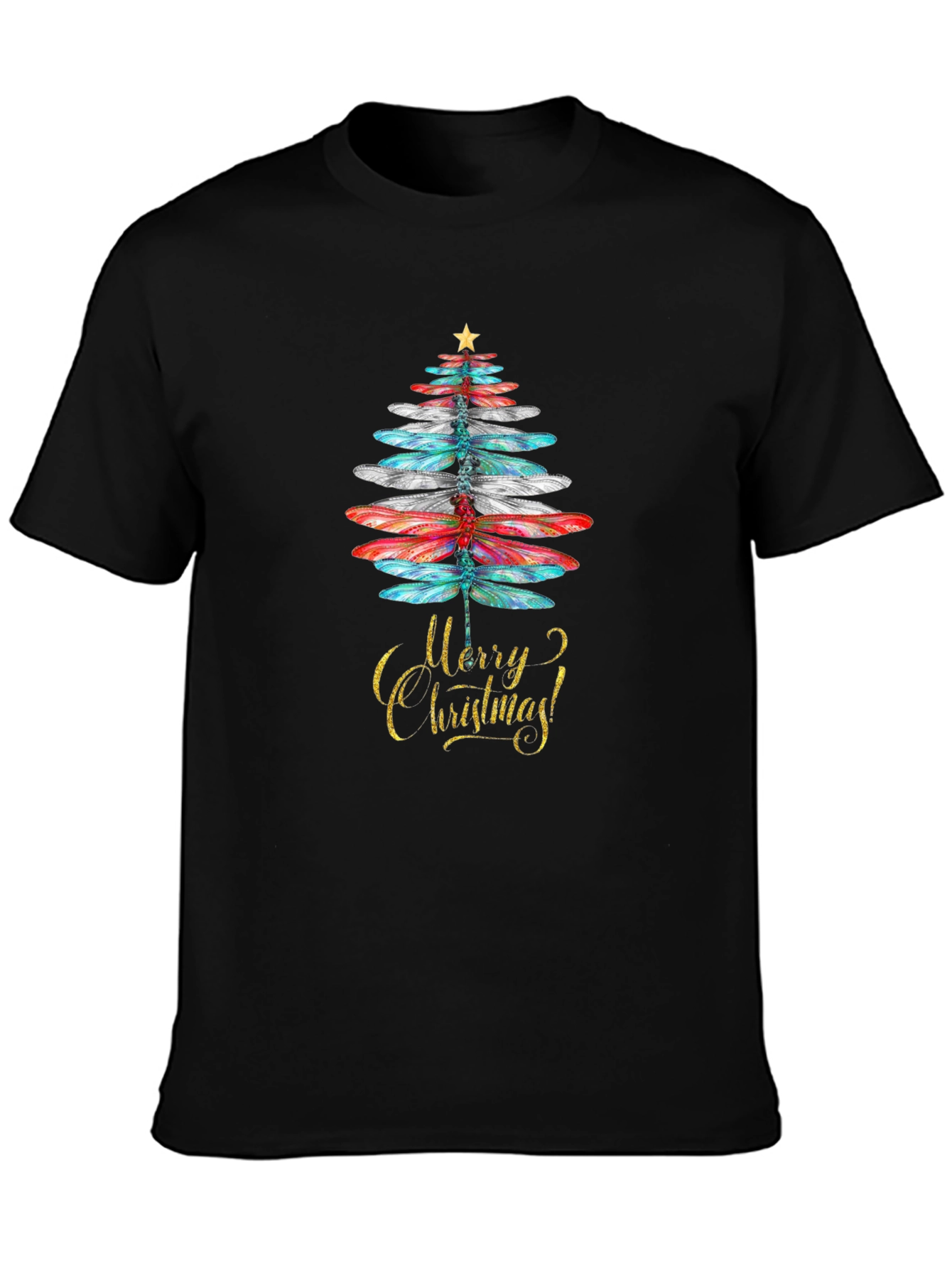 Dragonfly Christmas Tree Holiday Tee