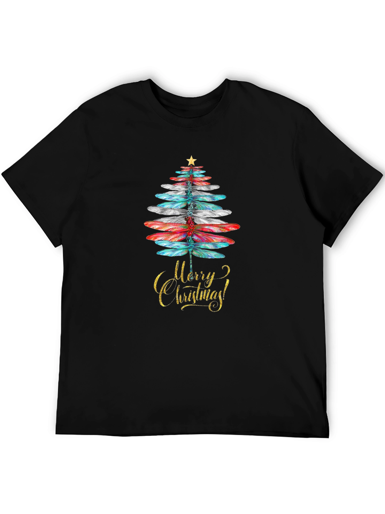 Dragonfly Christmas Tree Holiday Tee