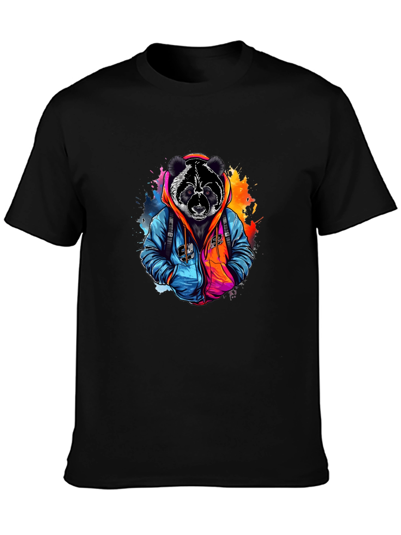 Cool Panda Graphic Tee - Black