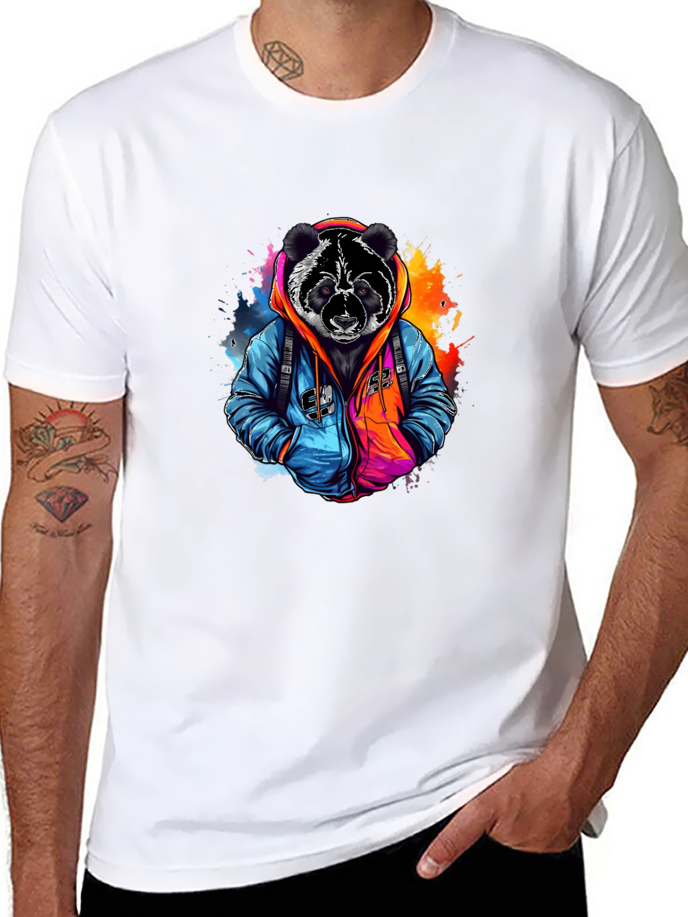 Cool Panda Graphic Tee - Black