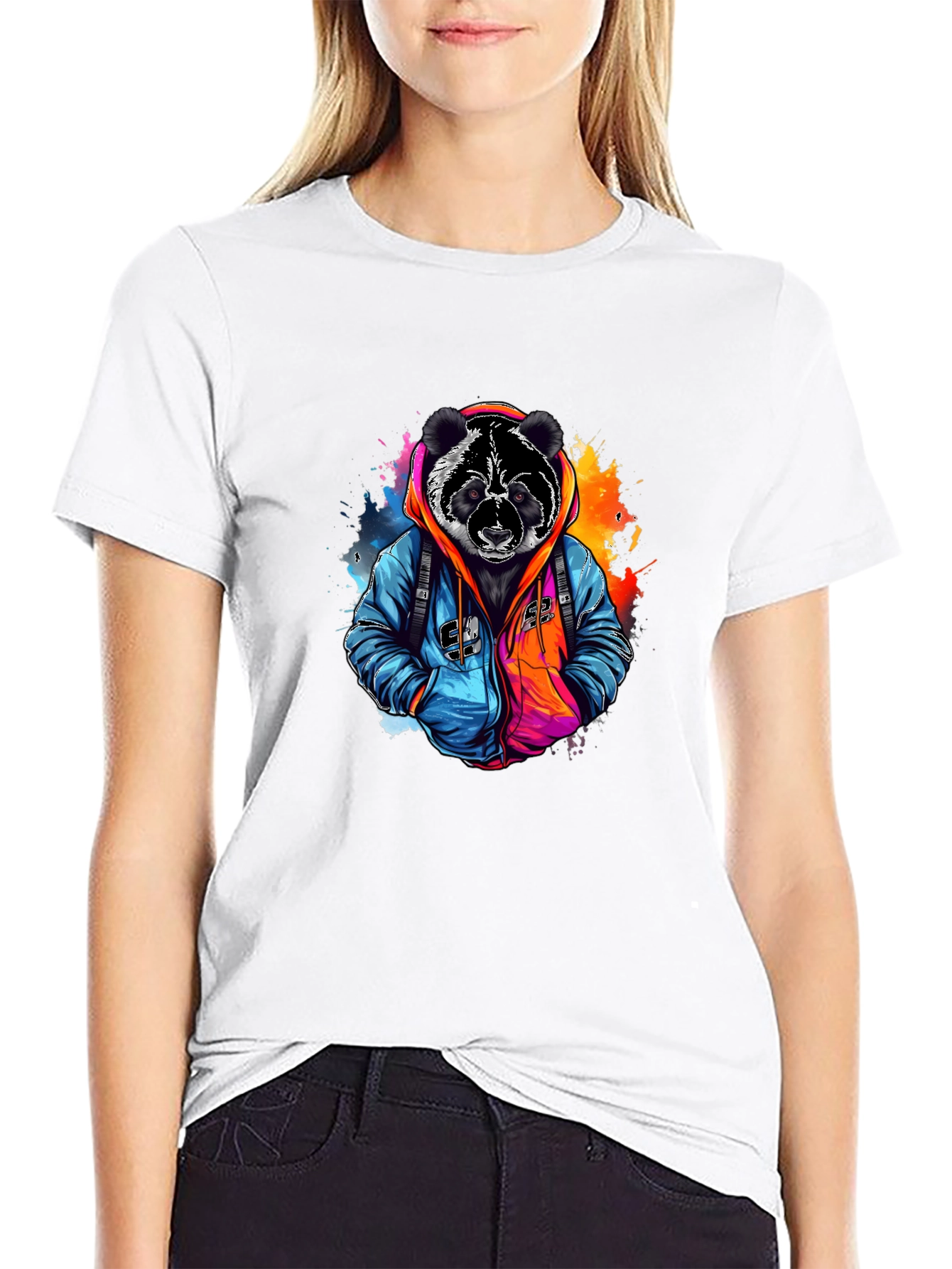 Cool Panda Graphic Tee - Black