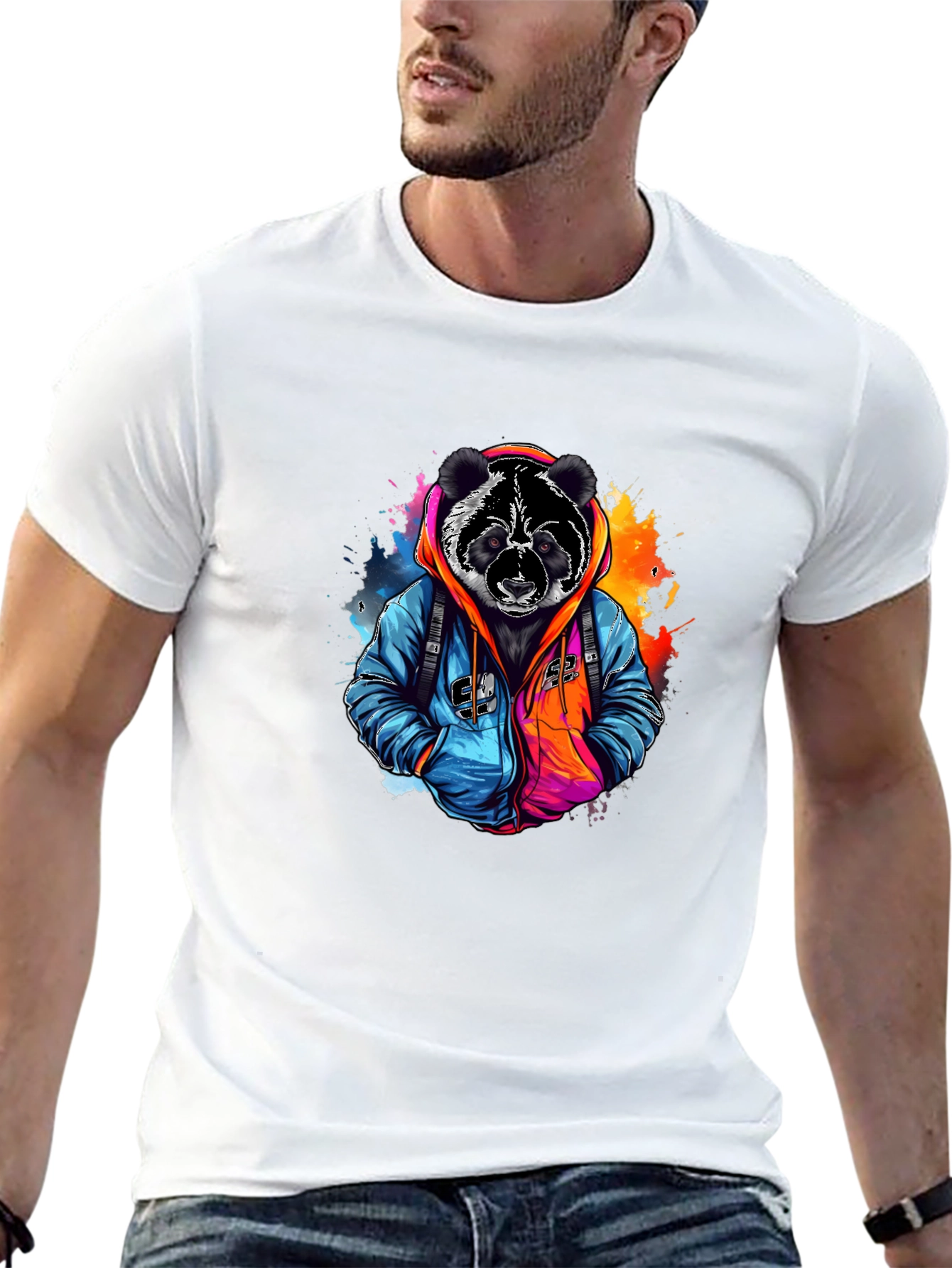 Cool Panda Graphic Tee - Black