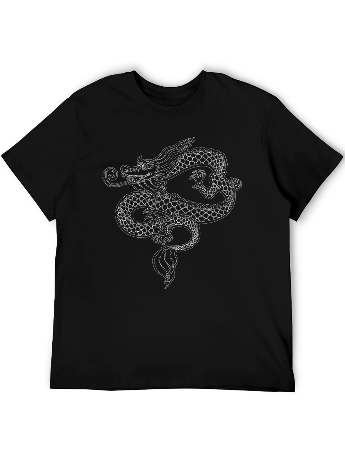 Dragon Graphic Print Mens Black T-Shirt
