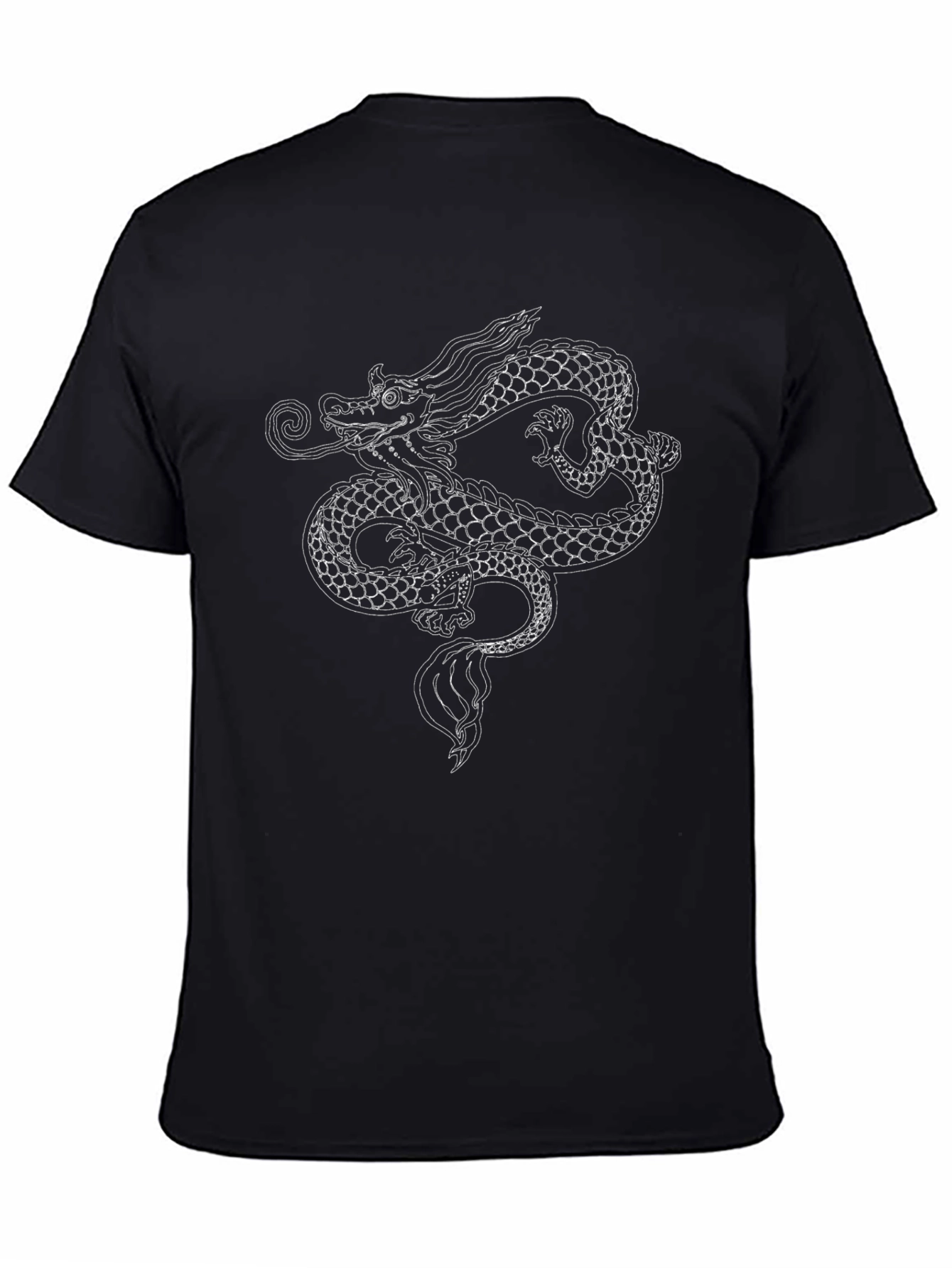 Dragon Graphic Print Mens Black T-Shirt