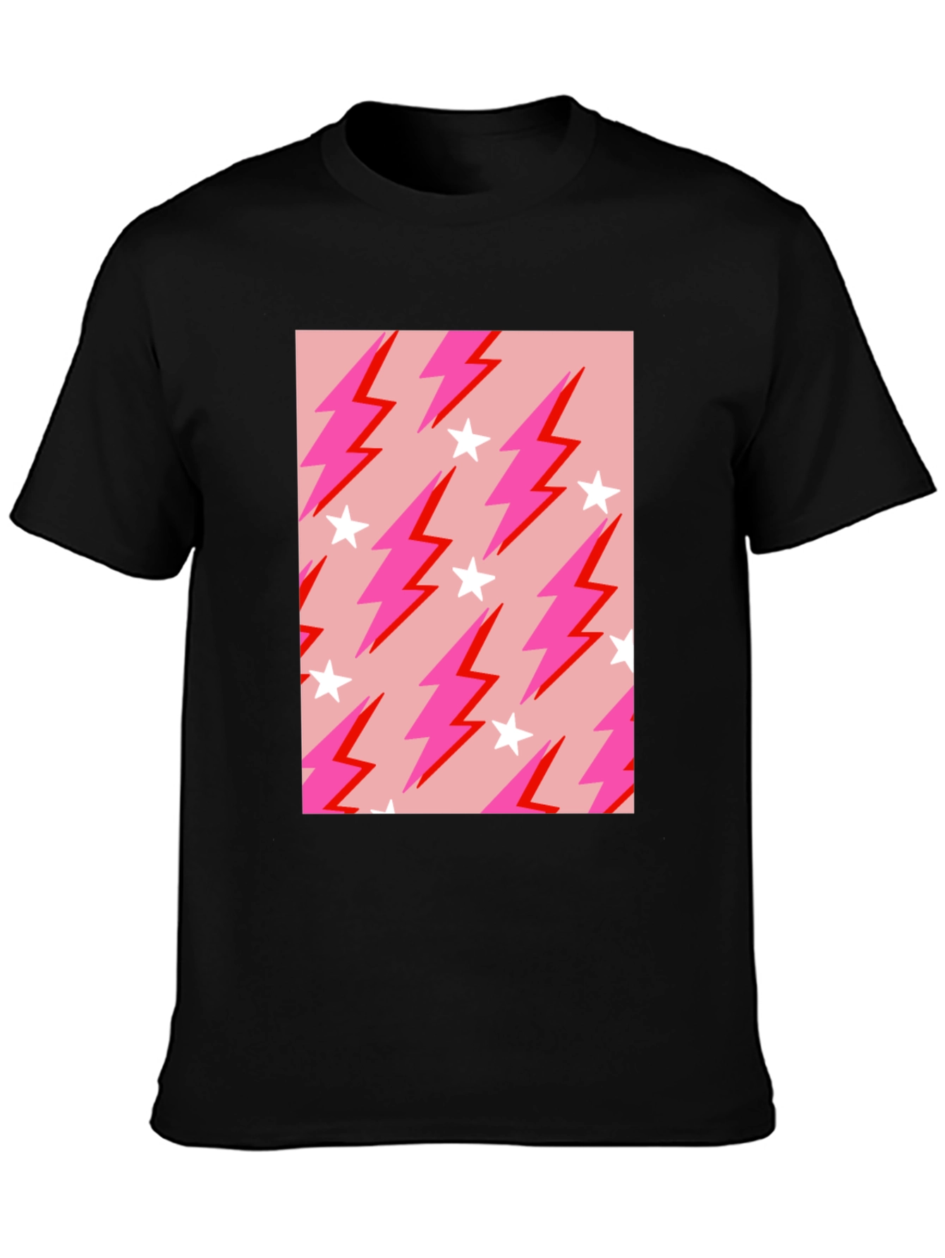 Lightning Bolt Star Graphic Tee - Trendy Casual Style