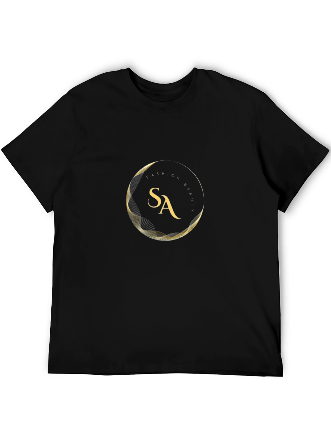 Fashion & Beauty Black T-Shirt with Gold Logo