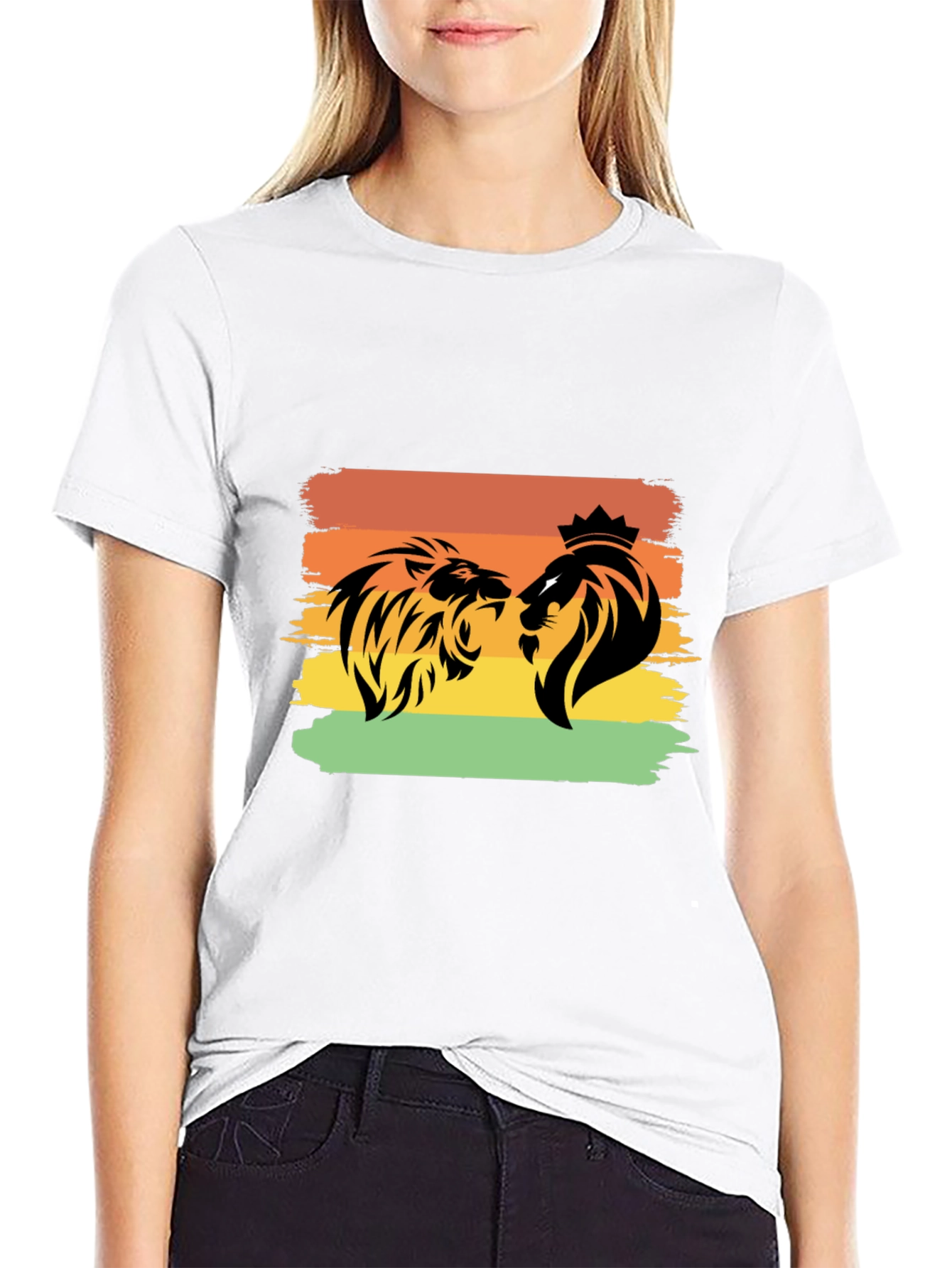 Lion Graphic Tee - Black Short Sleeve T-Shirt