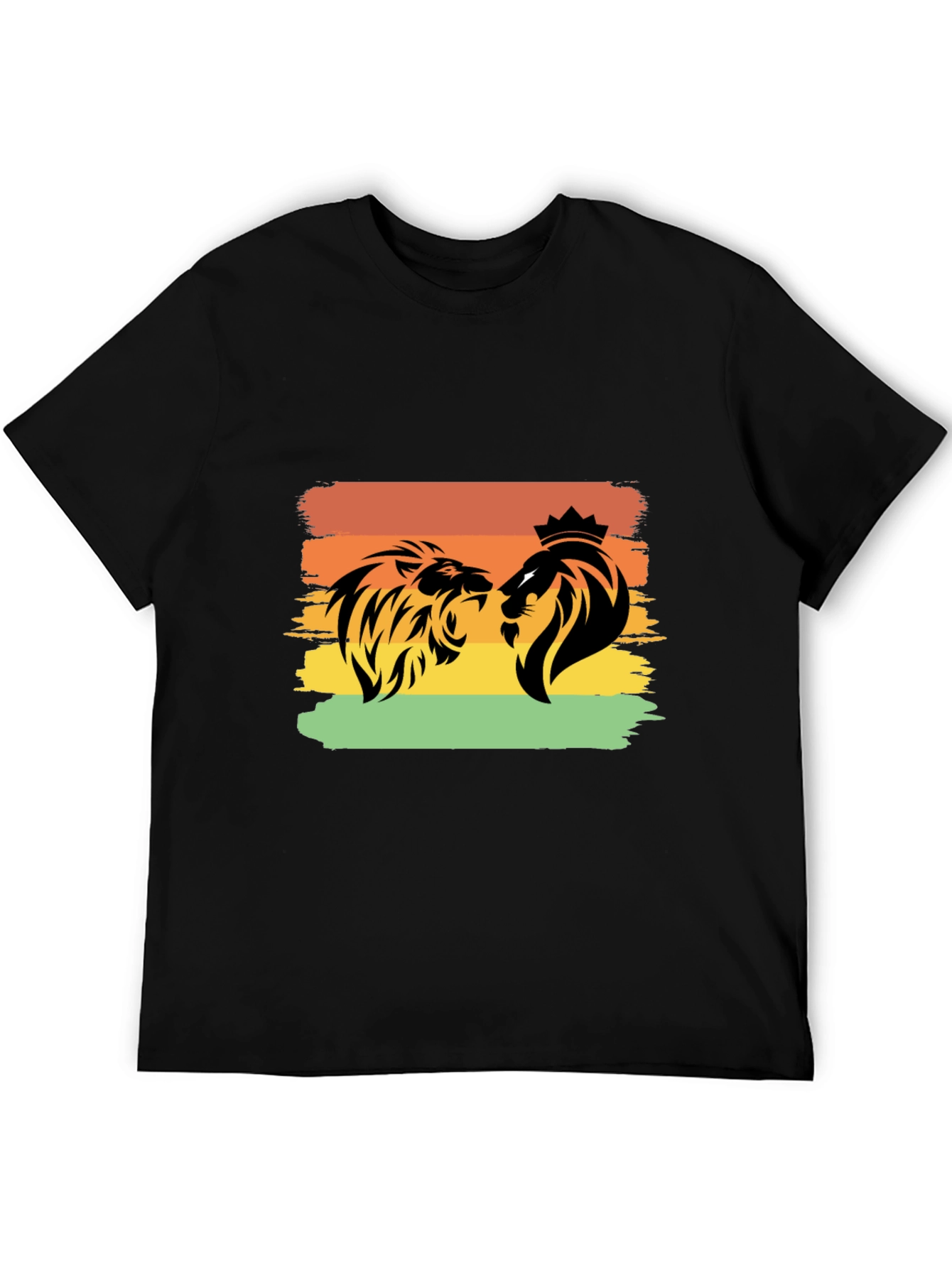 Lion Graphic Tee - Black Short Sleeve T-Shirt