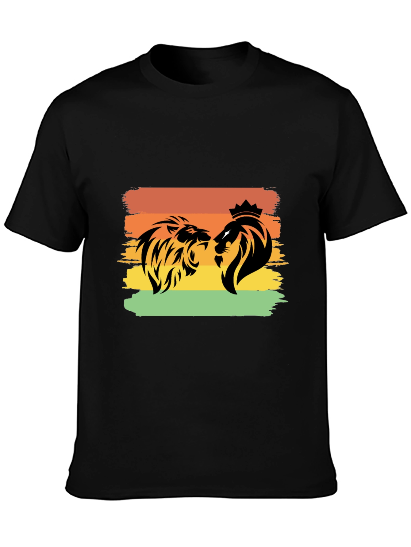 Lion Graphic Tee - Black Short Sleeve T-Shirt