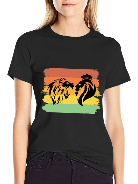 Lion Graphic Tee - Black Short Sleeve T-Shirt
