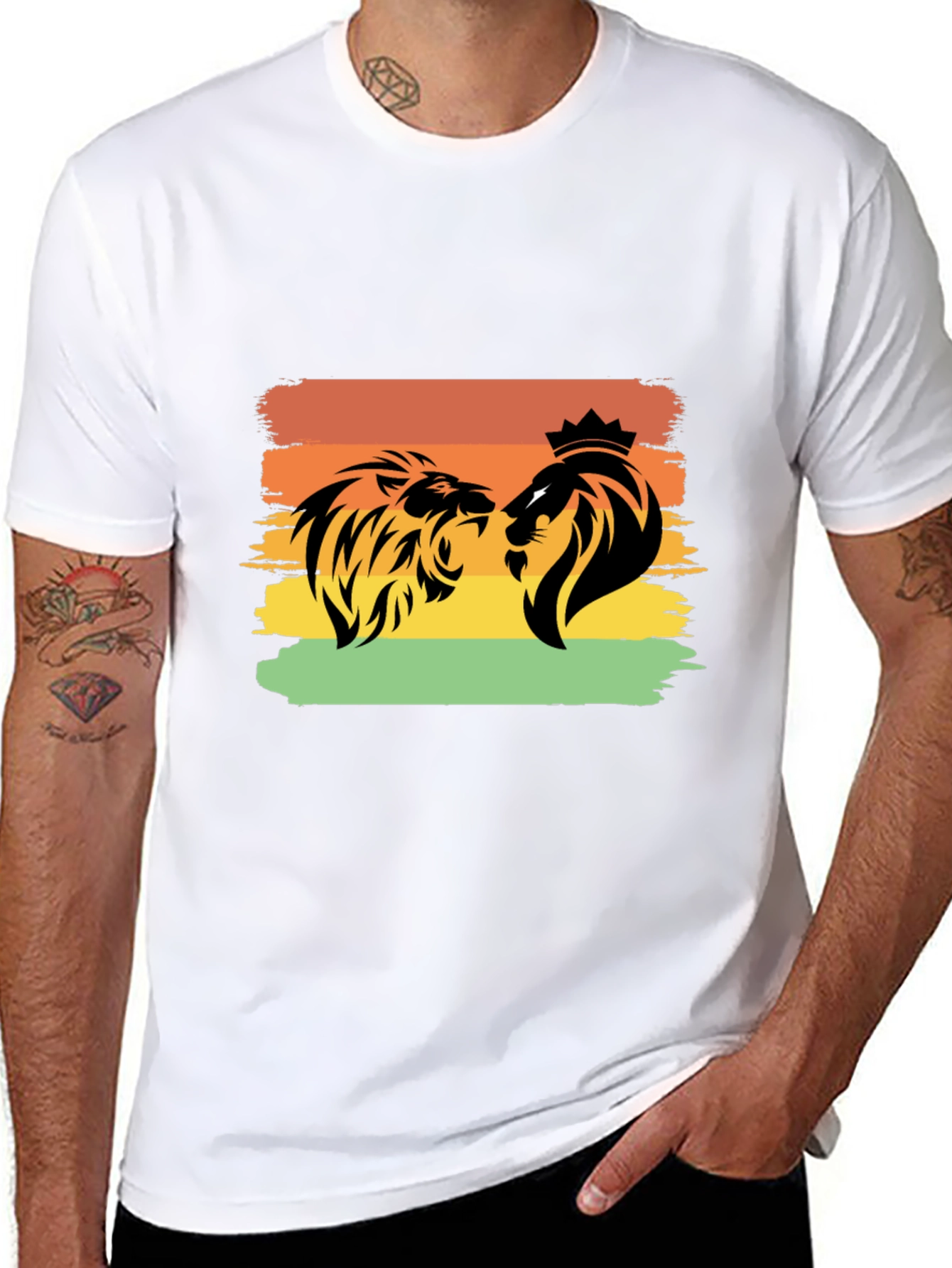 Lion Graphic Tee - Black Short Sleeve T-Shirt