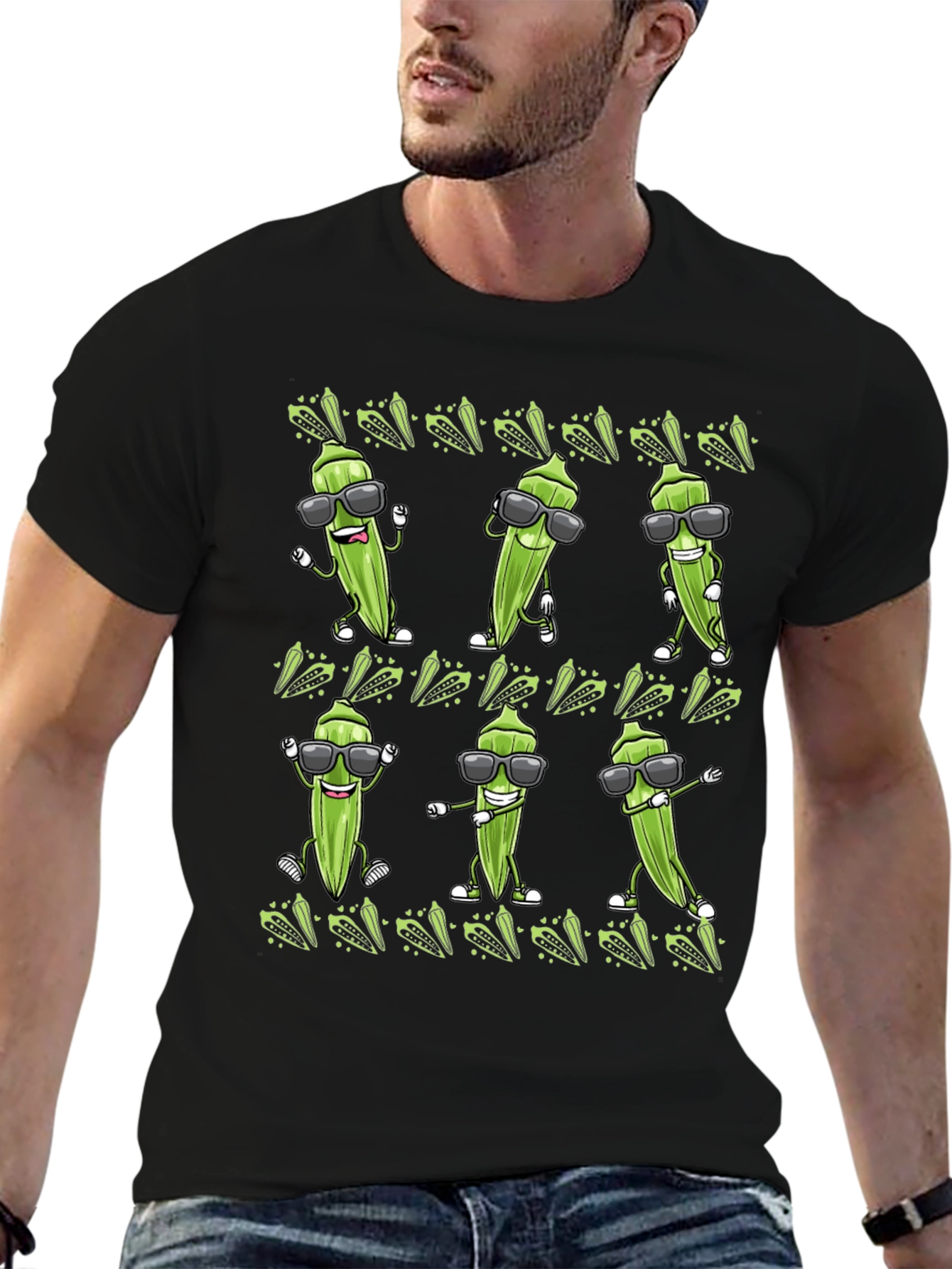 Cool Okra Pattern T-Shirt