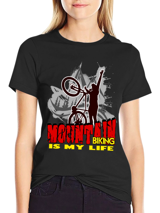 Mountain Biking Is My Life Black T-Shirt
