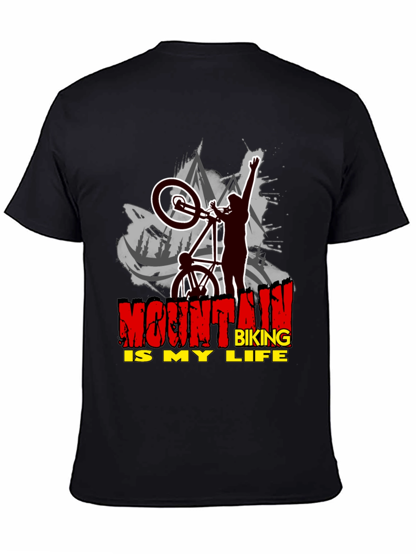 Mountain Biking Is My Life Black T-Shirt