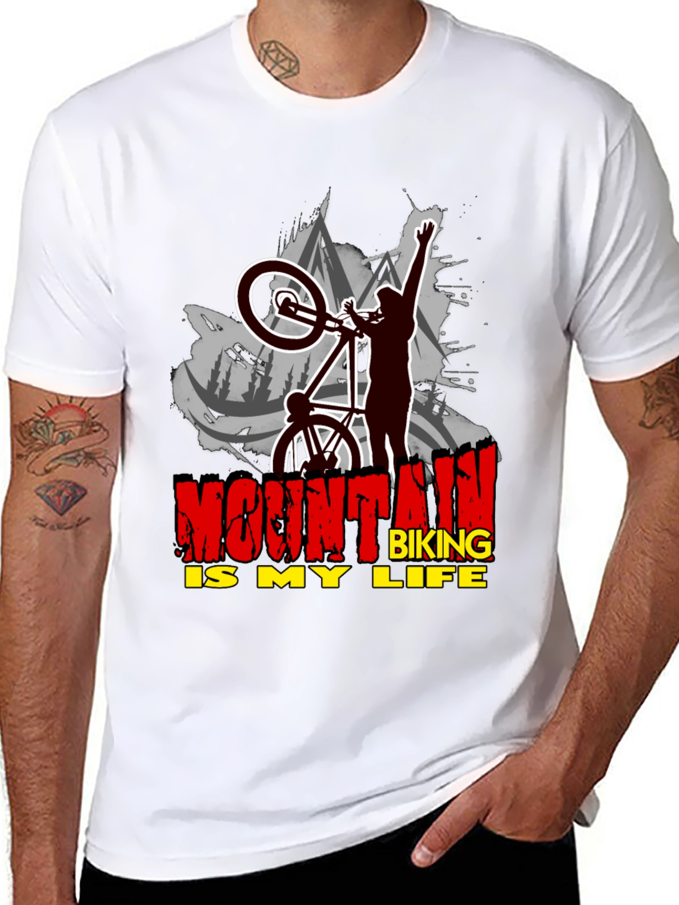 Mountain Biking Is My Life Black T-Shirt