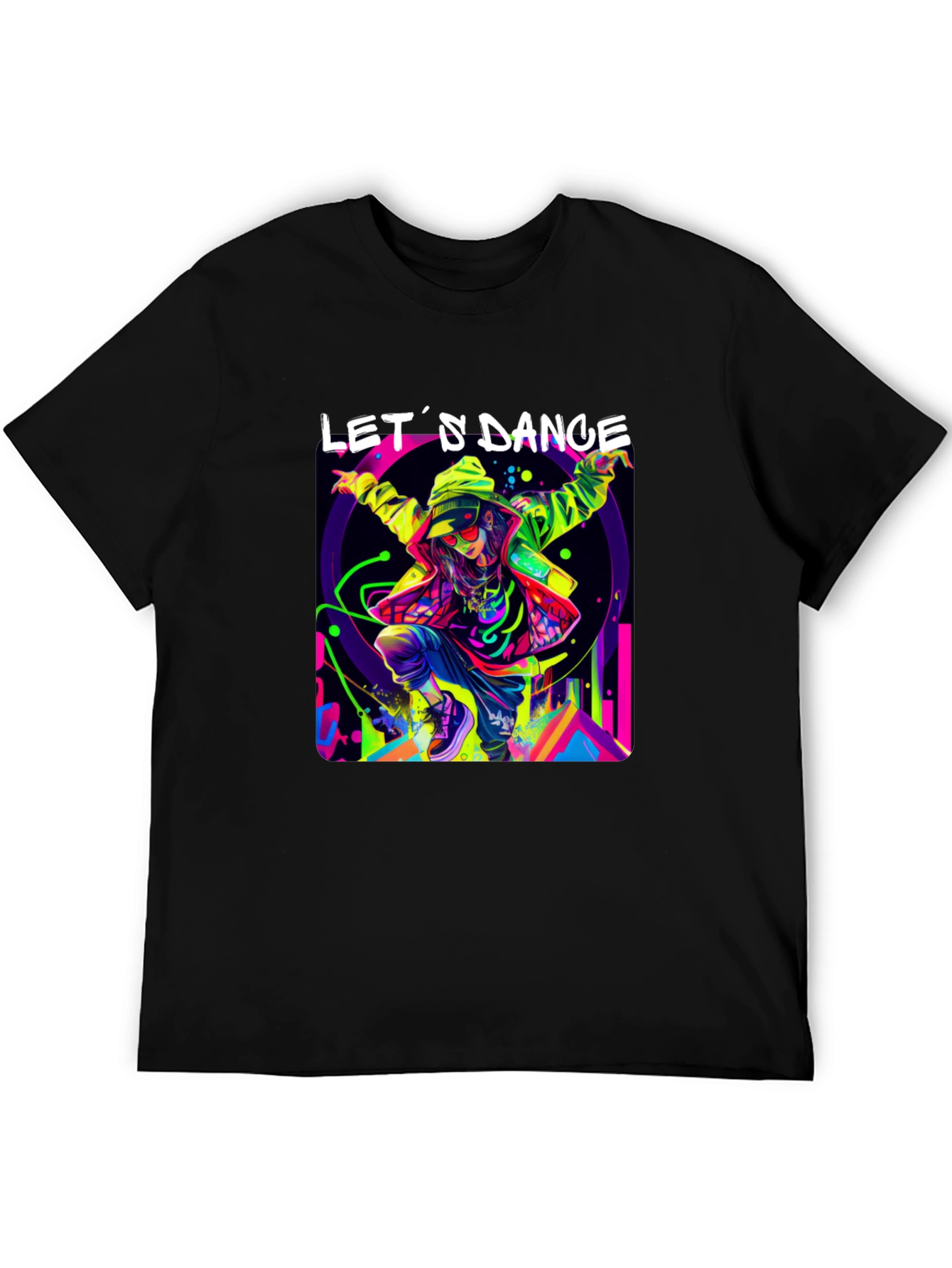 Lets Dance Graphic Tee - Stylish Black T-Shirt