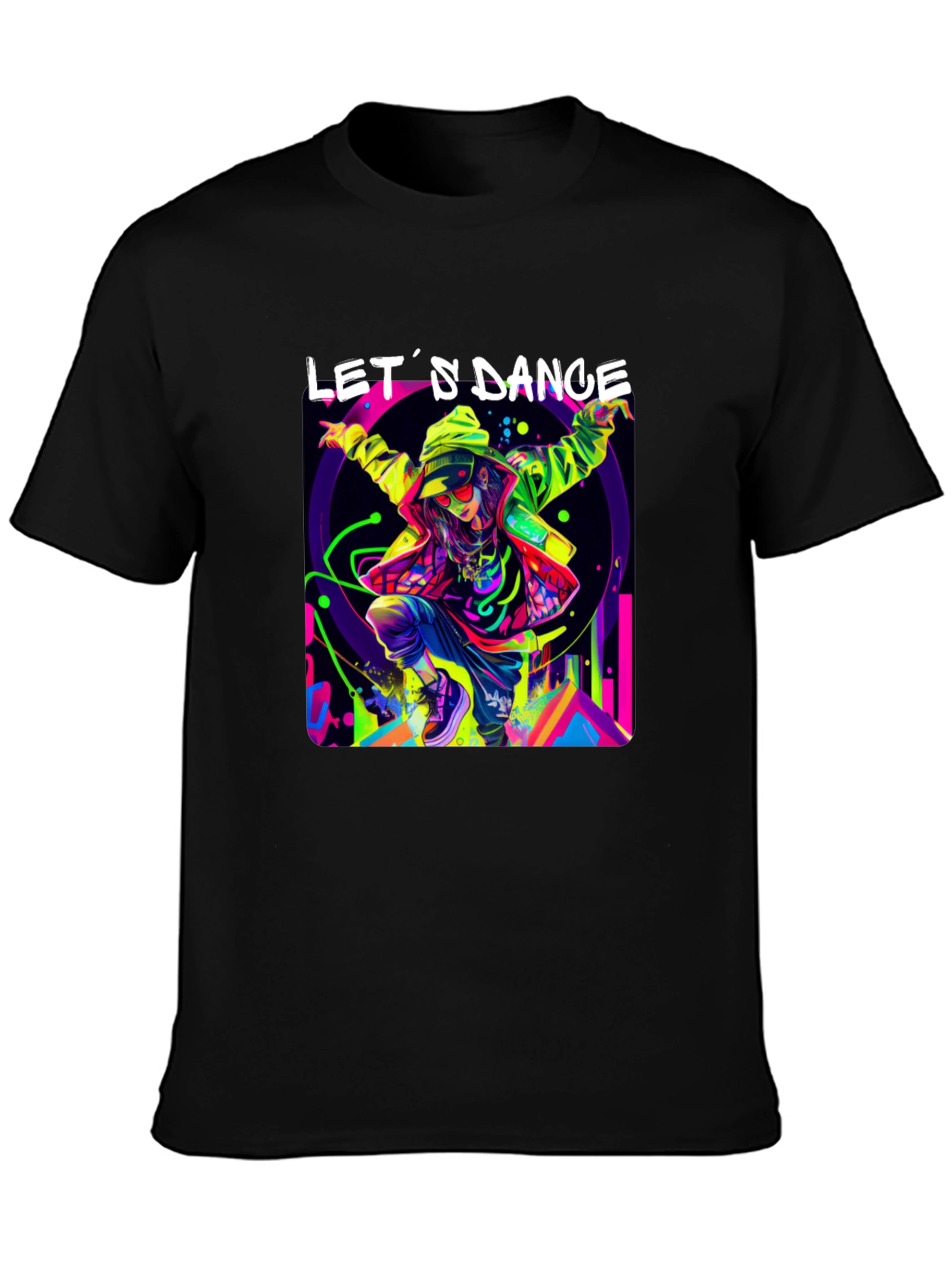 Lets Dance Graphic Tee - Stylish Black T-Shirt