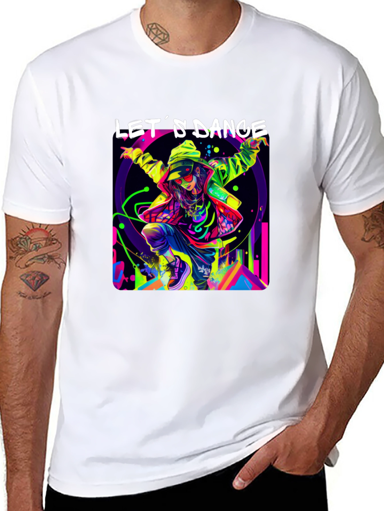 Lets Dance Graphic Tee - Stylish Black T-Shirt