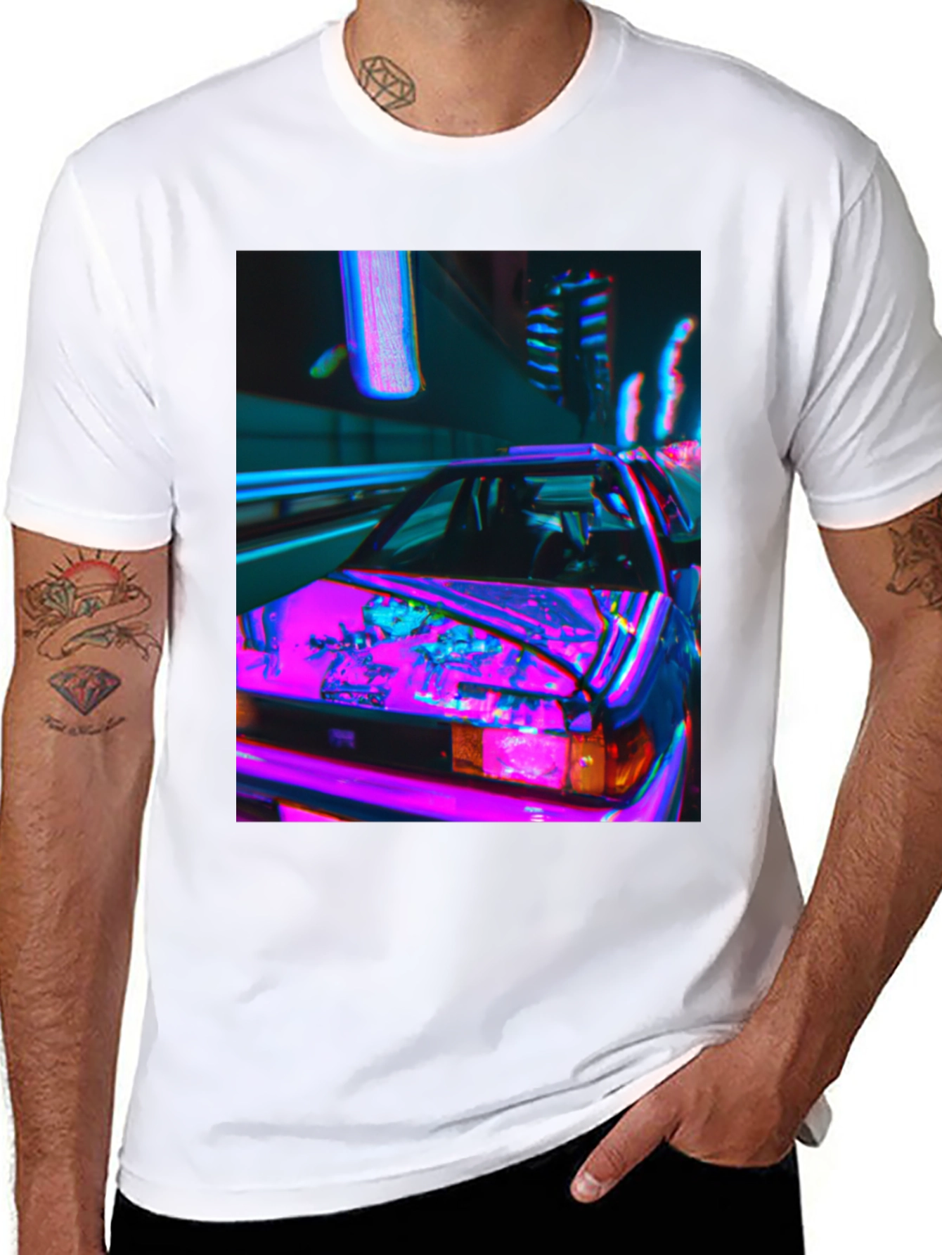 Cyberpunk Car Graphic Tee - Retro Style