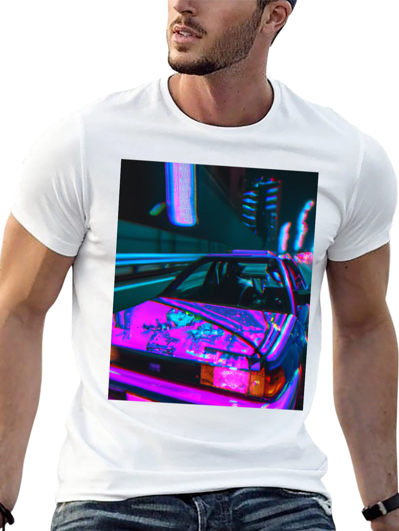 Cyberpunk Car Graphic Tee - Retro Style