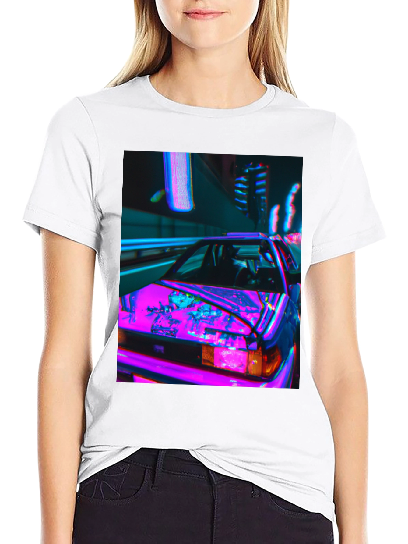 Cyberpunk Car Graphic Tee - Retro Style