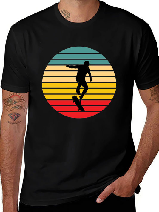 Skater Silhouette Retro T-Shirt - Cool Graphic Tee