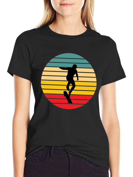 Skater Silhouette Retro T-Shirt - Cool Graphic Tee
